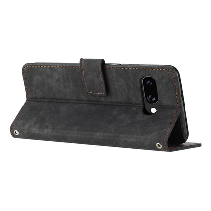 For Google Pixel 9a Case Imprinted Lines Leather Phone Cover Folding Stand