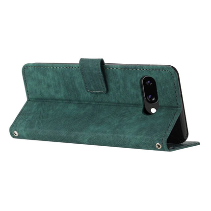 For Google Pixel 9a Case Imprinted Lines Leather Phone Cover Folding Stand