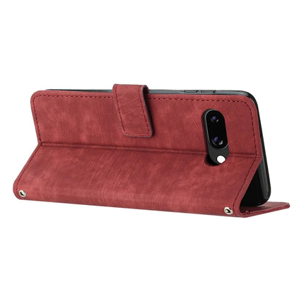 For Google Pixel 9a Case Imprinted Lines Leather Phone Cover Folding Stand