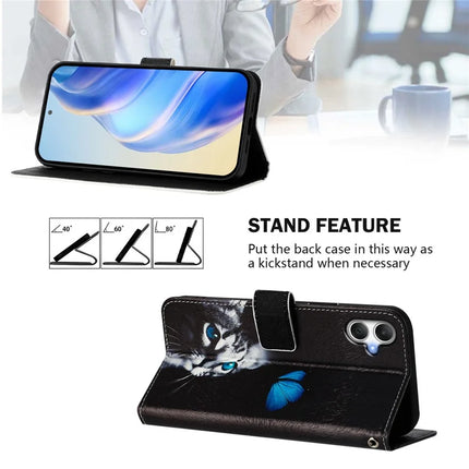 For Samsung Galaxy A06 Case Pattern Printing Wallet Phone Cover with Strap