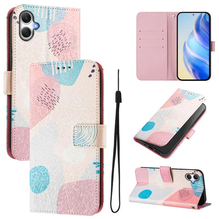 For Samsung Galaxy A06 Case Pattern Printing Wallet Phone Cover with Strap - Graffiti