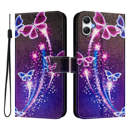 For Samsung Galaxy A06 Case Pattern Printing Wallet Phone Cover with Strap