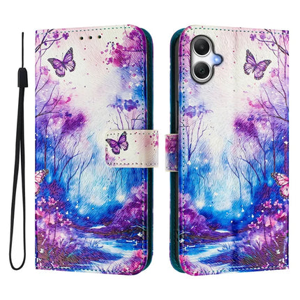 For Samsung Galaxy A06 Case Pattern Printing Wallet Phone Cover with Strap