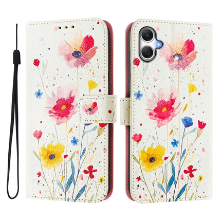 For Samsung Galaxy A06 Case Pattern Printing Wallet Phone Cover with Strap