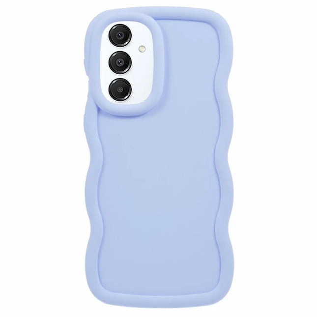 For Samsung Galaxy A16 4G / 5G Case TPU Protective Phone Cover Unique Curly Wave Frame - Purple