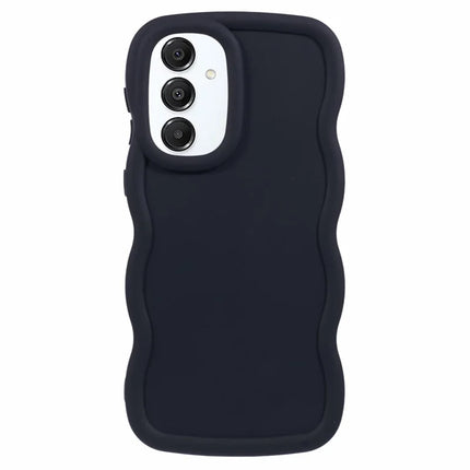 For Samsung Galaxy A16 4G / 5G Case TPU Protective Phone Cover Unique Curly Wave Frame - Black
