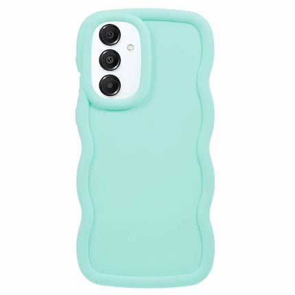 For Samsung Galaxy A16 4G / 5G Case TPU Protective Phone Cover Unique Curly Wave Frame - Light Green