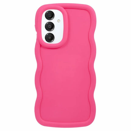 For Samsung Galaxy A16 4G / 5G Case TPU Protective Phone Cover Unique Curly Wave Frame - Rose