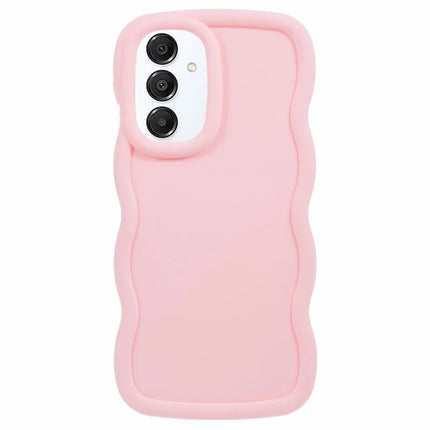For Samsung Galaxy A16 4G / 5G Case TPU Protective Phone Cover Unique Curly Wave Frame - Pink