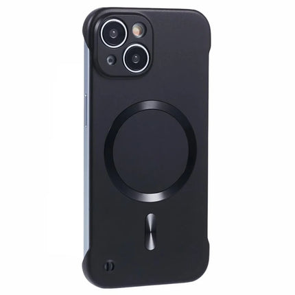 For iPhone 14 Case Compatible with MagSafe Hard PC Frameless Phone Cover - Black