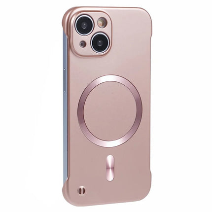For iPhone 14 Case Compatible with MagSafe Hard PC Frameless Phone Cover - Rose Gold