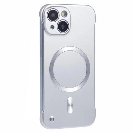 For iPhone 13 Case Compatible with MagSafe Hard PC Frameless Phone Cover - Silver