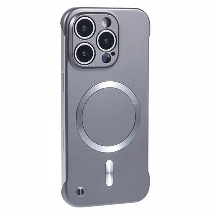 For iPhone 16 Pro Case Compatible with MagSafe Hard PC Frameless Phone Cover - Grey