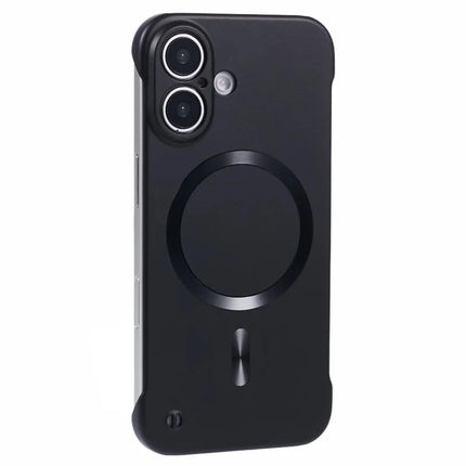 For iPhone 16 Plus Case Compatible with MagSafe Hard PC Frameless Phone Cover - Black