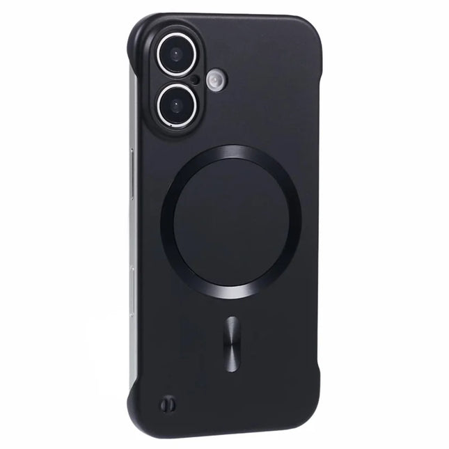 For iPhone 16 Plus Case Compatible with MagSafe Hard PC Frameless Phone Cover - Black