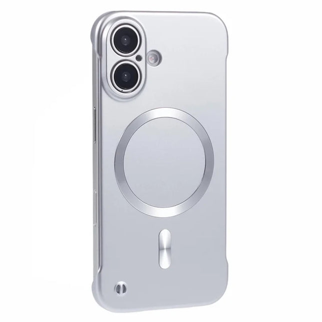 For iPhone 16 Plus Case Compatible with MagSafe Hard PC Frameless Phone Cover - Silver