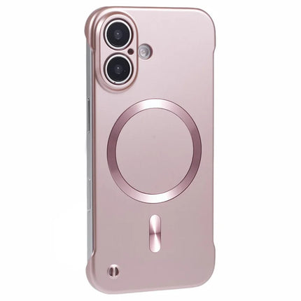For iPhone 16 Plus Case Compatible with MagSafe Hard PC Frameless Phone Cover - Rose Gold