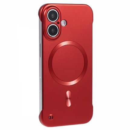 For iPhone 16 Plus Case Compatible with MagSafe Hard PC Frameless Phone Cover - Red