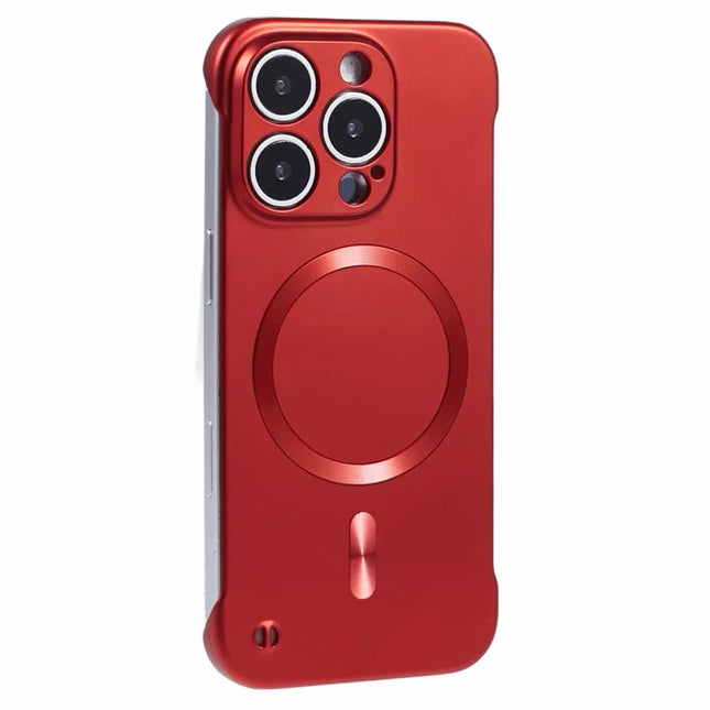 For iPhone 16 Pro Max Case Compatible with MagSafe Hard PC Frameless Phone Cover - Red