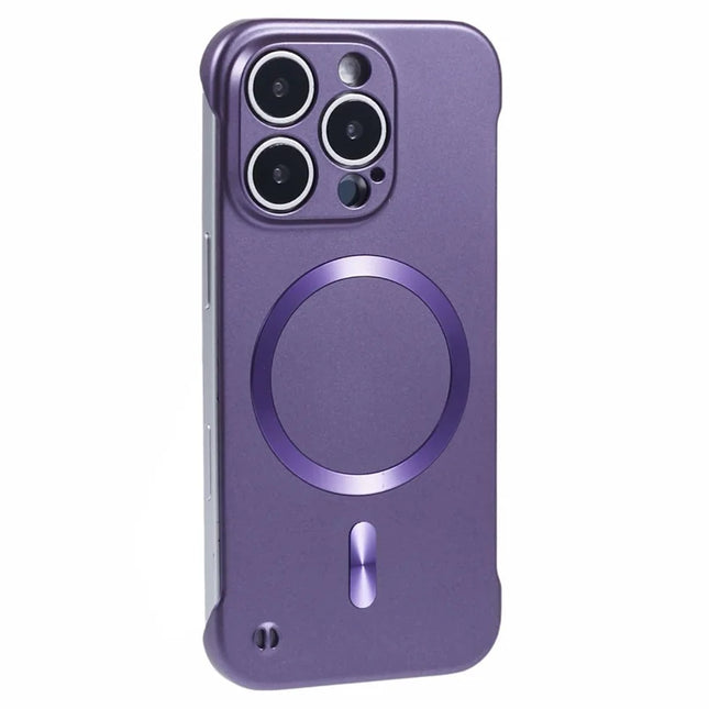 For iPhone 16 Pro Max Case Compatible with MagSafe Hard PC Frameless Phone Cover - Purple