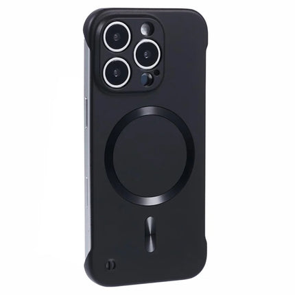 For iPhone 16 Pro Max Case Compatible with MagSafe Hard PC Frameless Phone Cover - Black