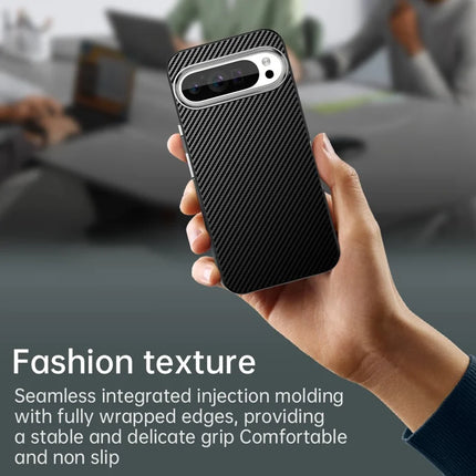 For Google Pixel 9 / Pixel 9 Pro Case Cell Phone Hybrid Back Cover Carbon Fiber Texture