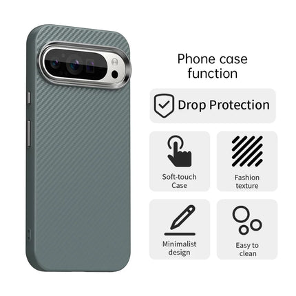 For Google Pixel 9 / Pixel 9 Pro Case Cell Phone Hybrid Back Cover Carbon Fiber Texture