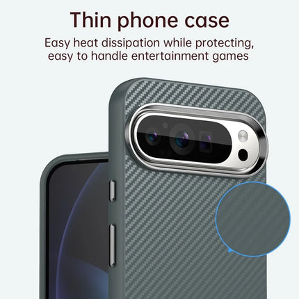 For Google Pixel 9 / Pixel 9 Pro Case Cell Phone Hybrid Back Cover Carbon Fiber Texture
