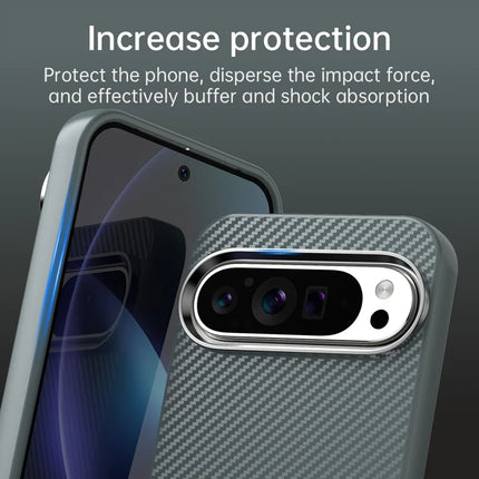 For Google Pixel 9 / Pixel 9 Pro Case Cell Phone Hybrid Back Cover Carbon Fiber Texture