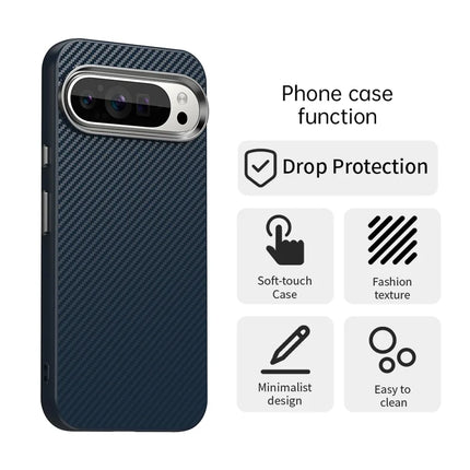 For Google Pixel 9 / Pixel 9 Pro Case Cell Phone Hybrid Back Cover Carbon Fiber Texture
