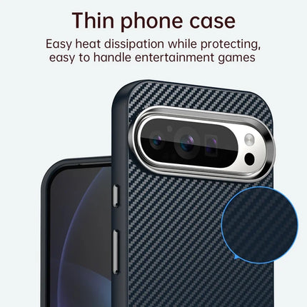 For Google Pixel 9 / Pixel 9 Pro Case Cell Phone Hybrid Back Cover Carbon Fiber Texture