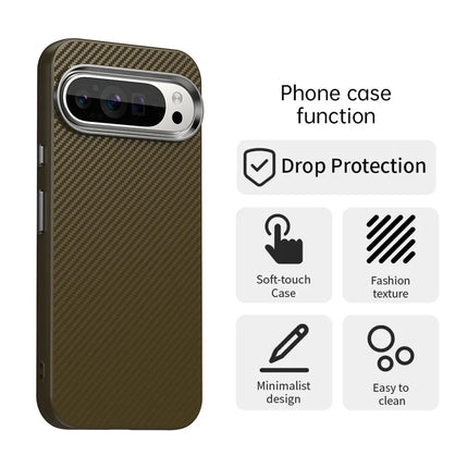 For Google Pixel 9 / Pixel 9 Pro Case Cell Phone Hybrid Back Cover Carbon Fiber Texture
