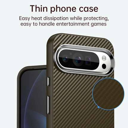 For Google Pixel 9 / Pixel 9 Pro Case Cell Phone Hybrid Back Cover Carbon Fiber Texture