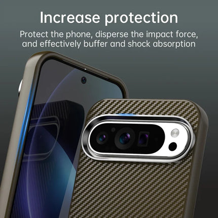 For Google Pixel 9 / Pixel 9 Pro Case Cell Phone Hybrid Back Cover Carbon Fiber Texture