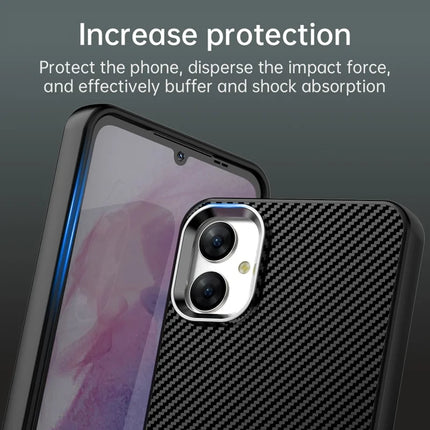 For Samsung Galaxy A05 4G / M05 4G / F05 Case Cell Phone Hybrid Back Cover Carbon Fiber Texture
