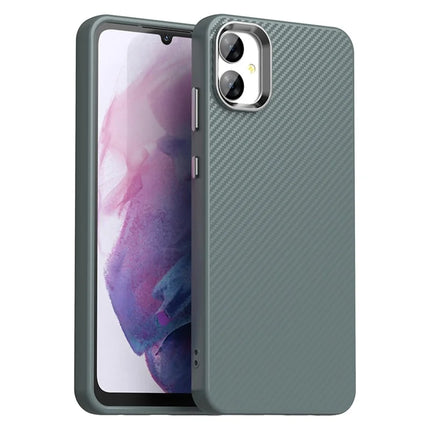 For Samsung Galaxy A05 4G / M05 4G / F05 Case Cell Phone Hybrid Back Cover Carbon Fiber Texture - Grey
