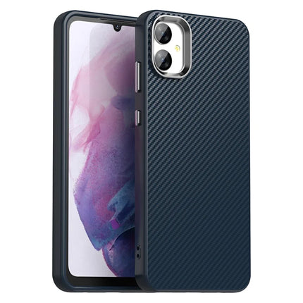 For Samsung Galaxy A05 4G / M05 4G / F05 Case Cell Phone Hybrid Back Cover Carbon Fiber Texture - Blue
