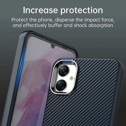 For Samsung Galaxy A05 4G / M05 4G / F05 Case Cell Phone Hybrid Back Cover Carbon Fiber Texture