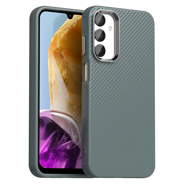 For Samsung Galaxy A05s 4G / M14 4G / F14 4G Case Cell Phone Hybrid Back Cover Carbon Fiber Texture - Grey