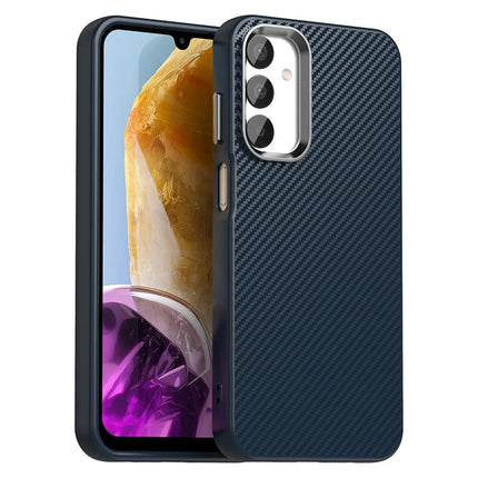 For Samsung Galaxy A05s 4G / M14 4G / F14 4G Case Cell Phone Hybrid Back Cover Carbon Fiber Texture - Blue