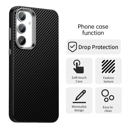 For Samsung Galaxy S23 FE Case Cell Phone Hybrid Back Cover Carbon Fiber Texture