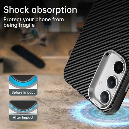 For Samsung Galaxy S23 FE Case Cell Phone Hybrid Back Cover Carbon Fiber Texture