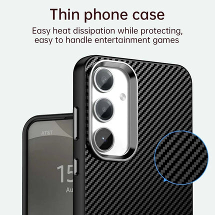 For Samsung Galaxy S23 FE Case Cell Phone Hybrid Back Cover Carbon Fiber Texture