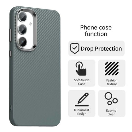 For Samsung Galaxy S23 FE Case Cell Phone Hybrid Back Cover Carbon Fiber Texture