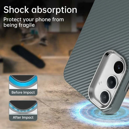 For Samsung Galaxy S23 FE Case Cell Phone Hybrid Back Cover Carbon Fiber Texture