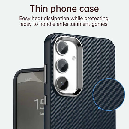 For Samsung Galaxy S23 FE Case Cell Phone Hybrid Back Cover Carbon Fiber Texture