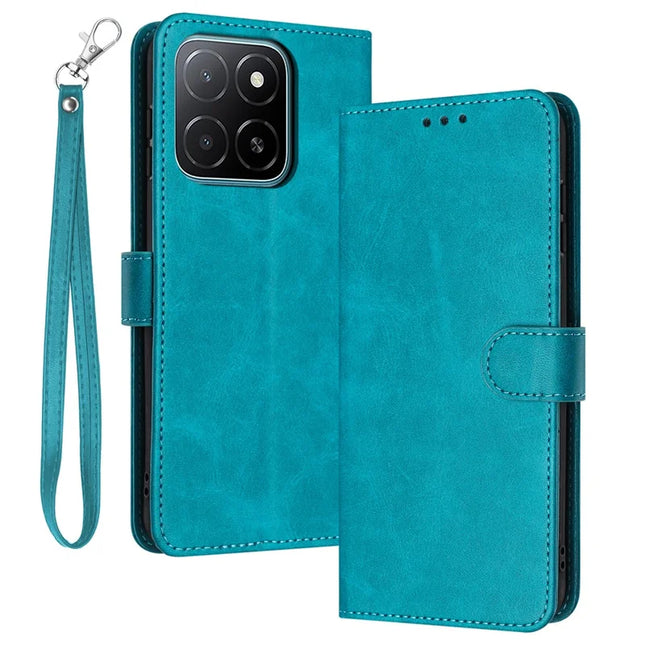 For Honor X5b / X5b Plus Case Flip Stand PU Leather Wallet Phone Cover Calf Texture - Green