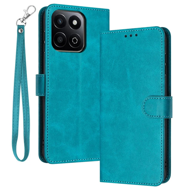 For Honor X7c 4G / 200 Smart 5G / Play 60 Plus 5G / Play 9T Case Flip Stand PU Leather Wallet Phone Cover Calf Texture - Green