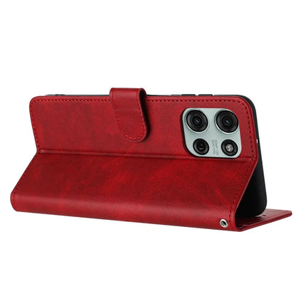 For Motorola Moto G75 5G Case Flip Stand PU Leather Wallet Phone Cover Calf Texture