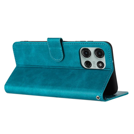 For Motorola Moto G75 5G Case Flip Stand PU Leather Wallet Phone Cover Calf Texture